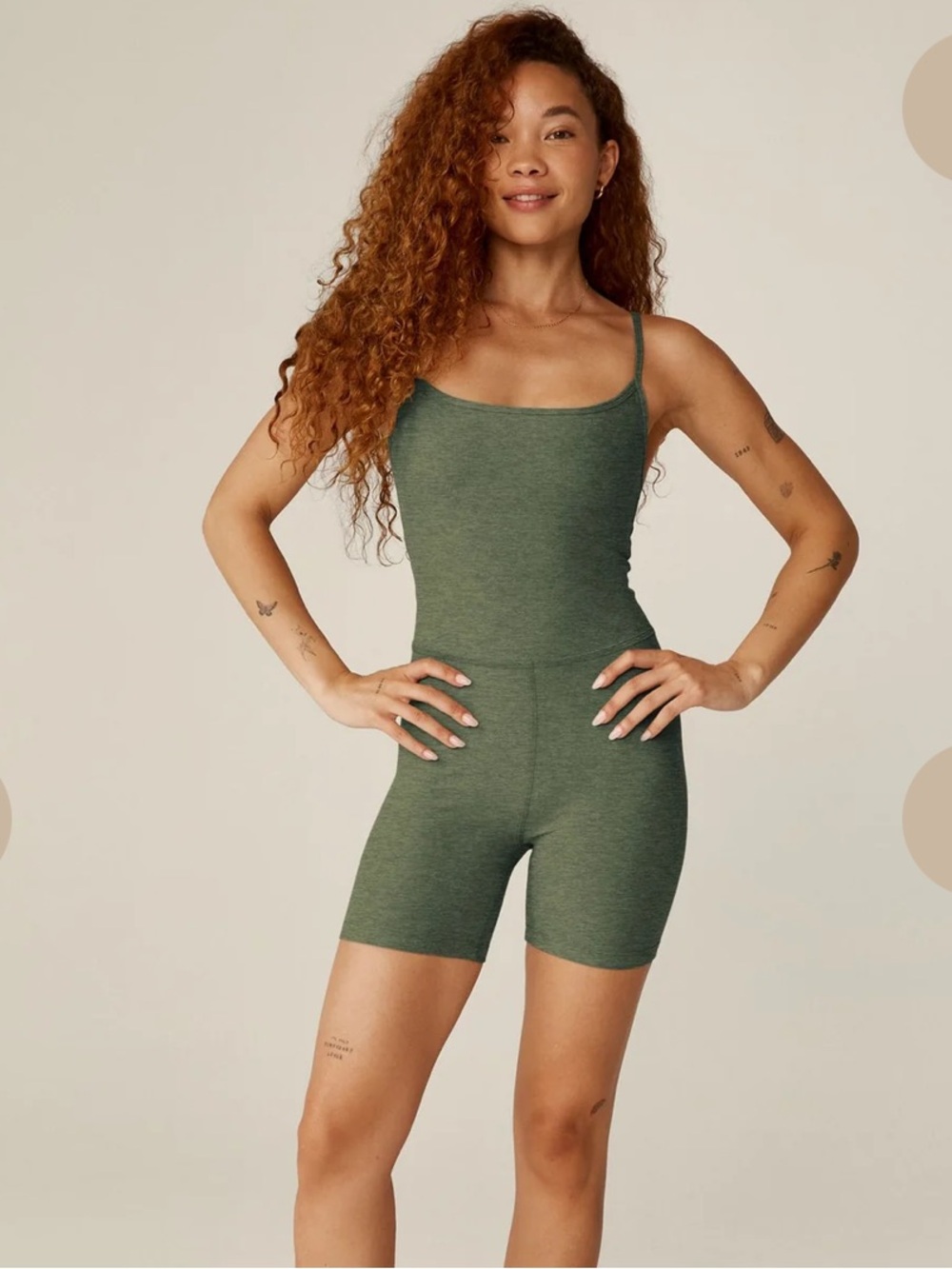 Beyond yoga green romper size large